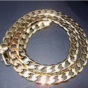 Pure Gold Color Chain Jewelry, Chapado 24K Ouro 10mm Heavy Chain For Men28”, 30”